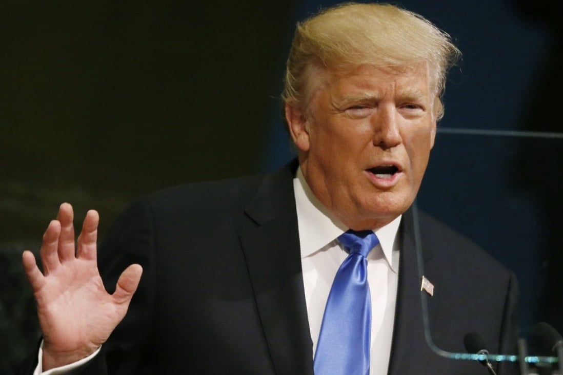 US President Donald Trump addresses the United Nations General Assembly at UN headquarters on September 19, 2017 in New York City. Among the issues facing the assembly this year are North Korea’s nuclear developement, violence against the Rohingya Muslim minority in Myanmar and the debate over climate change. Photo: Reuters