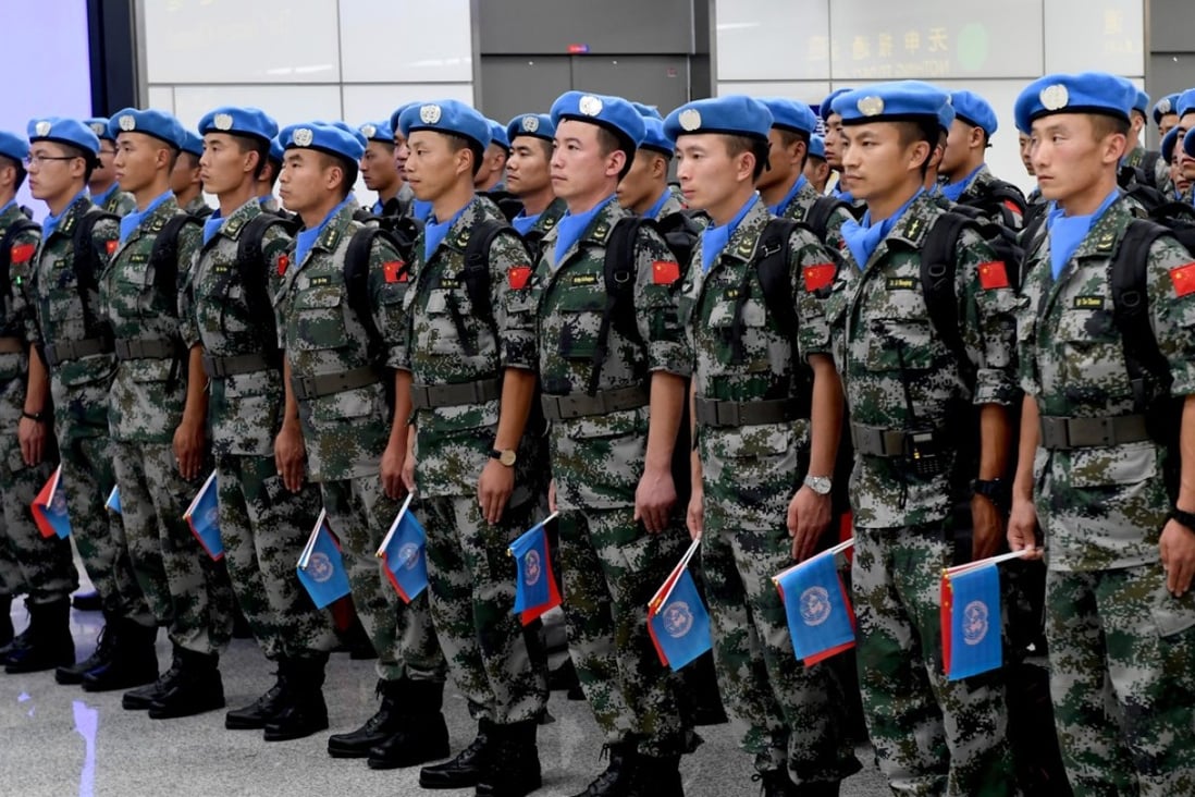 Chinese peacekeepers attend a ceremony in Zhengzhou before leaving for South Sudan on September 21 on a one-year mission. Photo: Xinhua