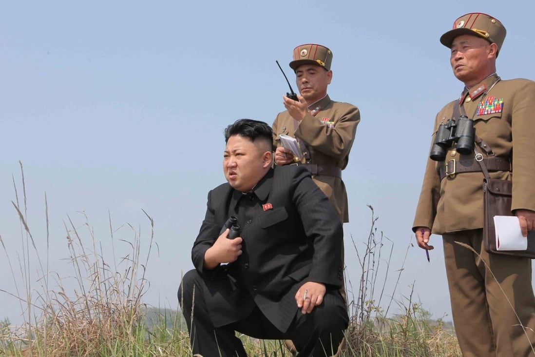 North Korean leader Kim Jong-un watches a rocket drill. Some of the data from the latest hack addressed how to identify movements of members of the North Korean leadership, how to seal off their hiding locations, and attack from the air before eliminating them. File photo: AFP