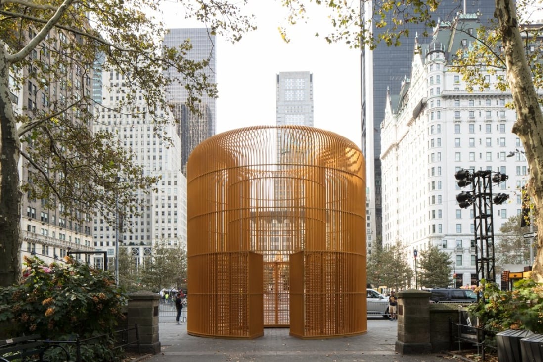Ai Weiwei’s Gilded Cage sits on the edge of Central Park as part of a citywide exhibition. Photo: Handout