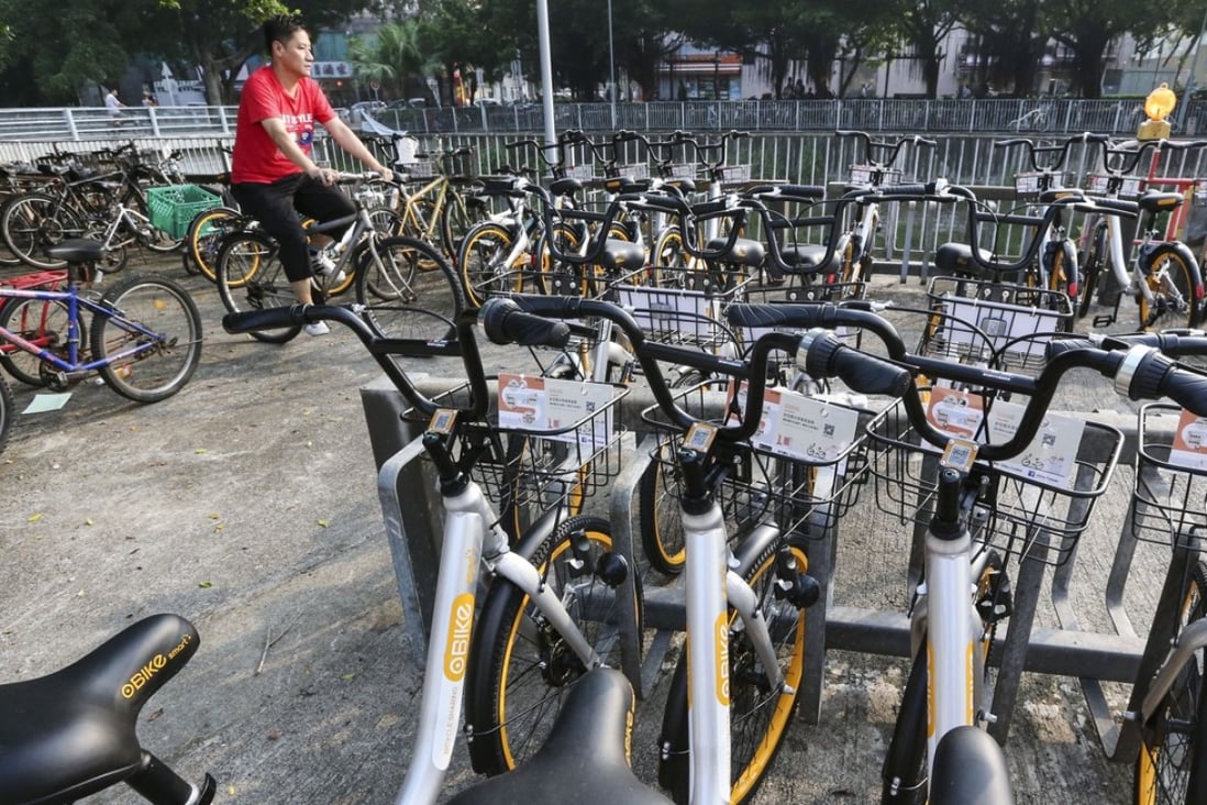 Bike-sharing on mobile app was only introduced in Hong Kong a few months ago. Photo: David Wong