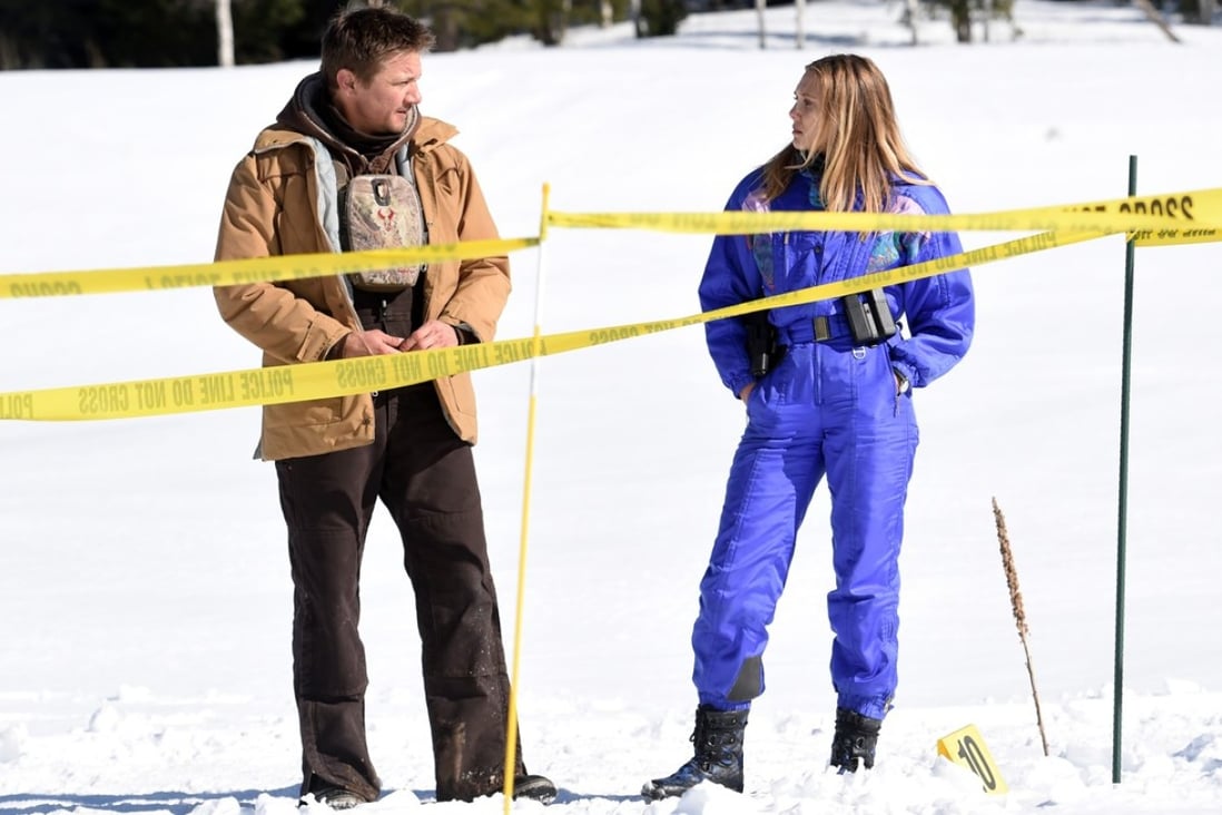 Jeremy Renner (left) and Elizabeth Olsen star in the film Wind River (category; IIB) directed by Taylor Sheridan. Ryan Philippe co-stars.