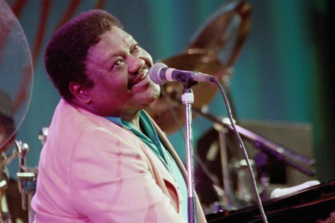 US pianist and singer-songwriter Fats Domino performing on the piano during a concert at the Auditorium Stravinski during the 27th Jazz Festival in Montreux, Switzerland. Domino, the rhythm and blues pianist whose rollicking style helped give birth to rock 'n' roll, died on October 25, 2017. Photo: Agence France-Presse