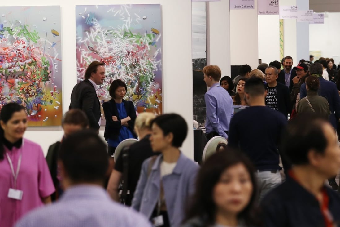 Visitors to Art Basel Hong Kong 2017 at the Hong Kong Convention and Exhibition Centre in Wan Chai. Photo: Nora Tam