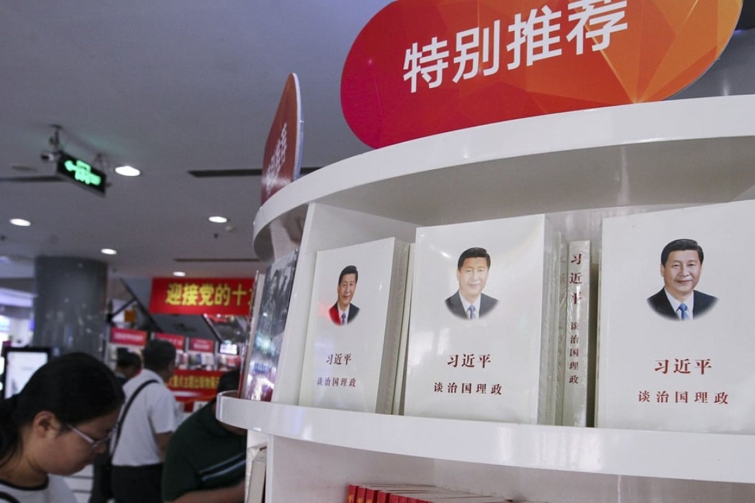 Books about Xi Jinping on display in Beijing. Photo: SCMP