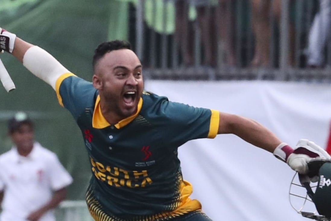 South Africa captain Aubrey Swanepoel wants to come back for the T20 Blitz after his last ball heroics at the Hong Kong World Sixes on Sunday. Photos: K. Y. Cheng