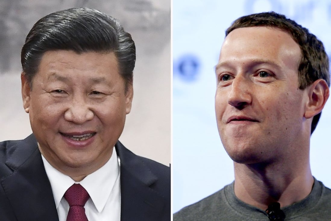 COMBO - (L to R)Chinese President, and General Secretary of the Communist Party Xi Jinping; Facebook CEO Mark Zuckerberg. Photo: AFP / AP