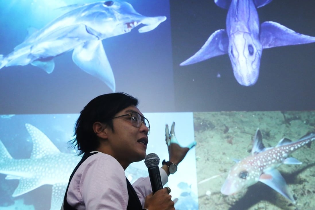 Stan Shea, marine programme director at Bloom Association Hong Kong, presents the research findings. Photo: Sam Tsang