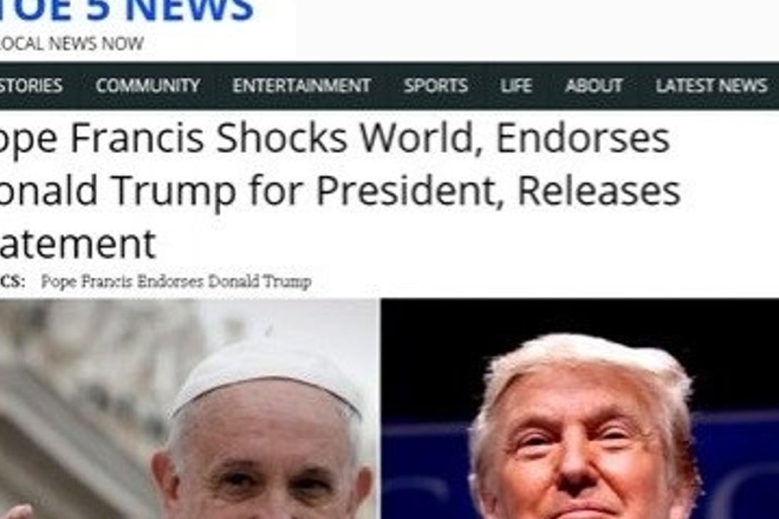 Uluru købmand Pjece The pope did not endorse Trump, and Pizzagate didn't happen, but 'fake  news' is definitely 2017's word of the year | South China Morning Post