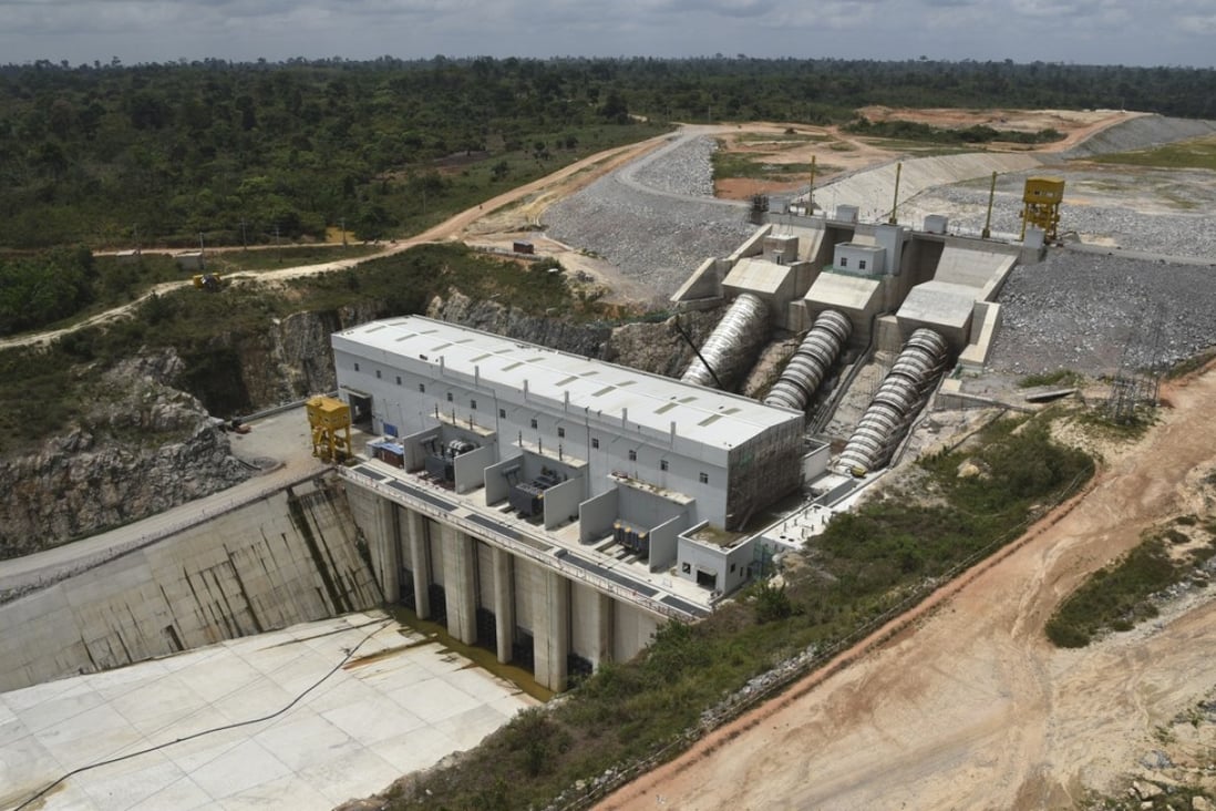 An aerial view of an electricity production plant in the Soubre hydroelectric dam project in Ivory Coast. Photo: AFP