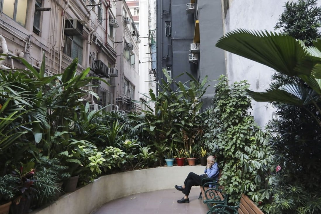 Sitting-out areas such as this one on Swatow Street in Wan Chai are havens in densely populated Hong Kong. Photo: Sam Tsang