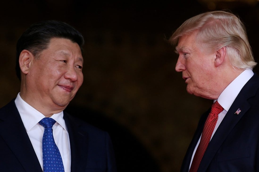 US President Donald Trump (right) welcomes President Xi Jinping at the Mar-a-Lago estate in Palm Beach, Florida, in April. Photo: Reuters