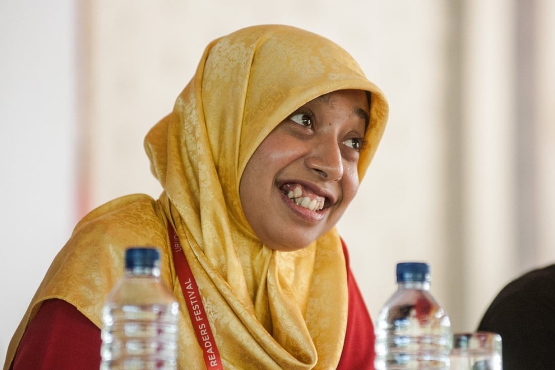 Indonesia's first female Muslim stand-up comedian Sakdiyah Ma'ruf at Ubud Writers & Readers Festival. Photo: Handout