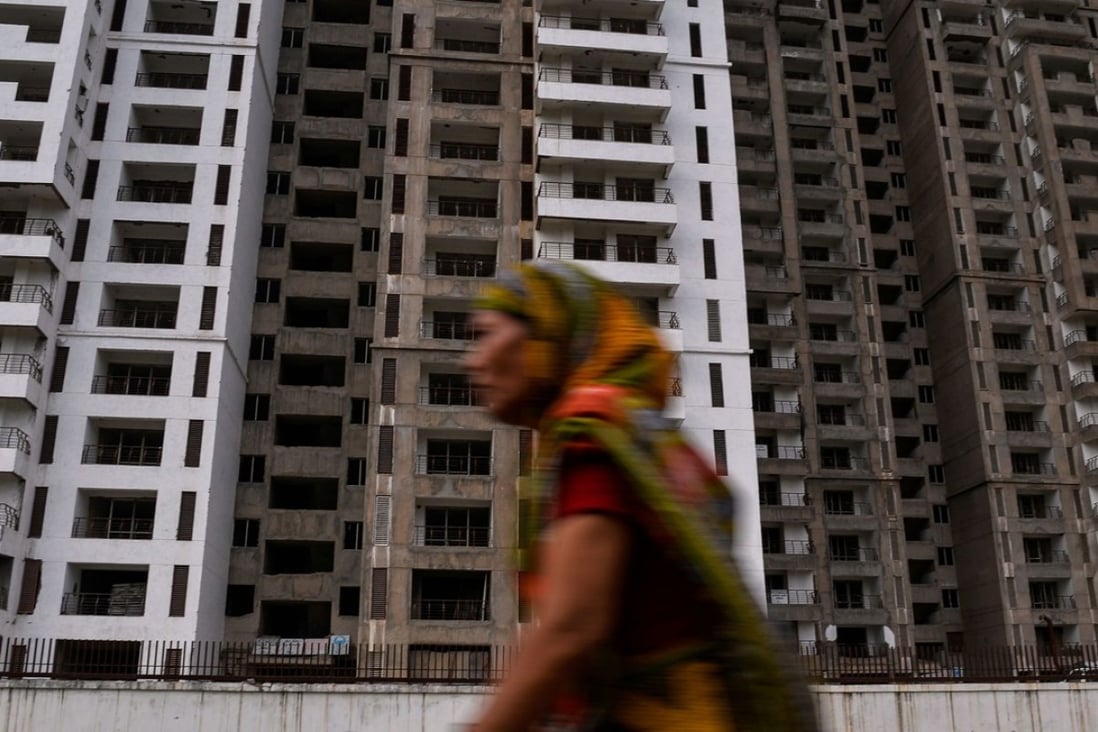 Incomplete residential flats in Greater Noida, some 25 kilometres southeast of India’s capital New Delhi. Analysts see the country’s cash ban and new regulations to protect buyers as putting a damper on a recovery in property prices. Photo: AFP