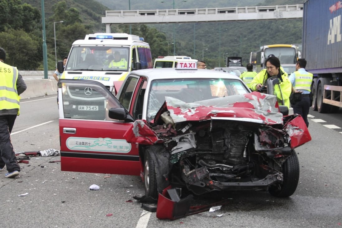 Taxi driver dies in five-vehicle accident on Hong Kong highway | South ...