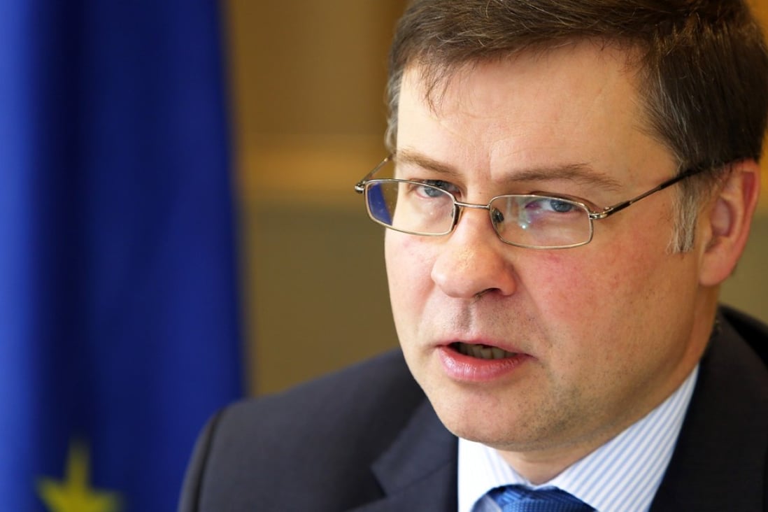 Valdis Dombrovskis, vice-president of the European Commission, was visiting Hong Kong for an international forum on financial regulations. Photo: Xiaomei Chen