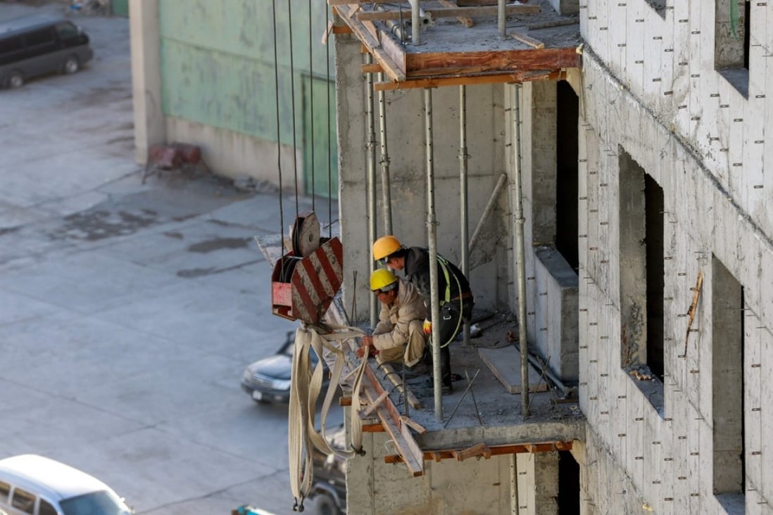 North Korean workers at a construction site in the Mongolian capital Ulan Bator. Photo: AFP