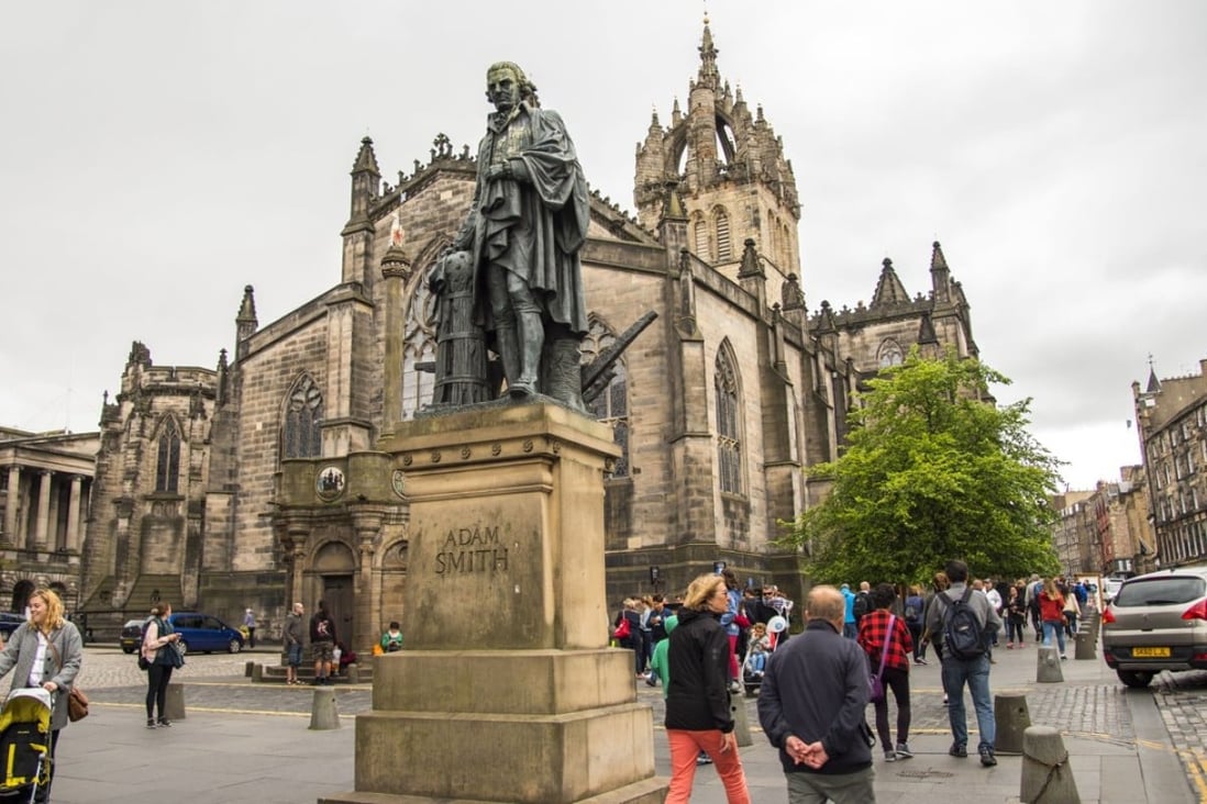 Adam Smith statue in Edinburgh, where the popularity of extended-stay hotels is forecast to increase. Photo: Tim Pile