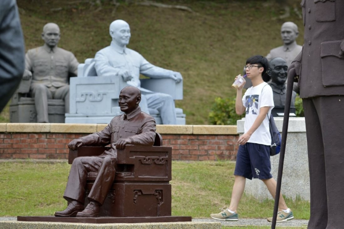 Statues of the late Kuomintang leader Chiang Kai-shek have been moved to a park in Taoyuan in northern Taiwan. Tributes to Chiang will be removed across the island. Photo: AFP