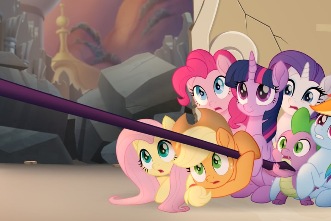 Princess Twilight Sparkle (centre, top), voiced by Tara Strong, and her friends from Canterlot in My Little Pony: The Movie (category I), directed by Jayson Thiessen. Photo: Lionsgate
