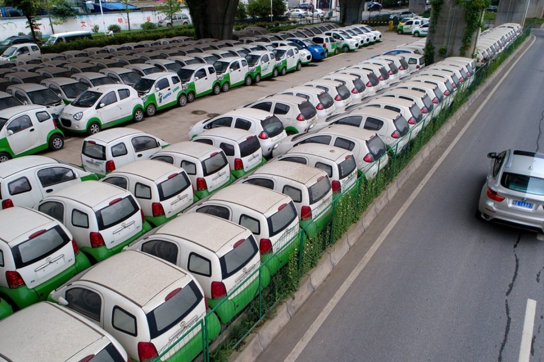 China, awash in air pollution, has become the world’s largest electric car market. Photo: AFP