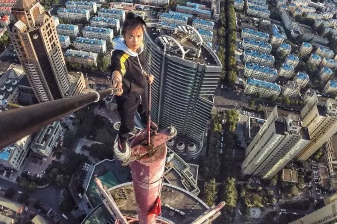 Rooftopping star Wu Yongning had posted nearly 300 videos showing his daredevil exploits on buildings across China. Photo: 163.com