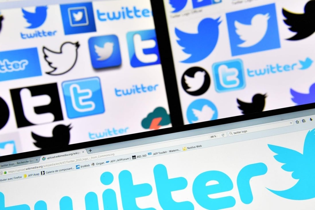 The logos of US online news and social networking service Twitter as it began enforcing rules against abusive posts by suspending the accounts of white nationalists. Photo: AFP