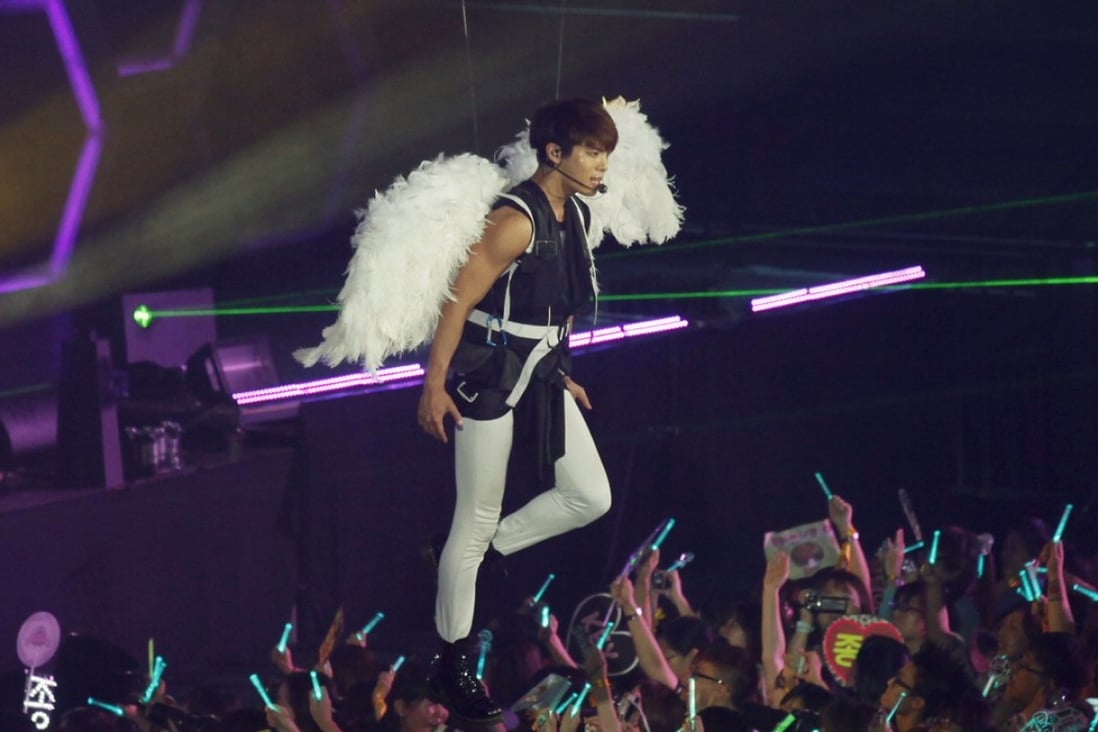 Jonghyun performs during a SHINee concert in Hong Kong in 2012. In a note revealed after his death, the singer said that the depression he had battled for many years had “finally engulfed me entirely”. Photo: AP