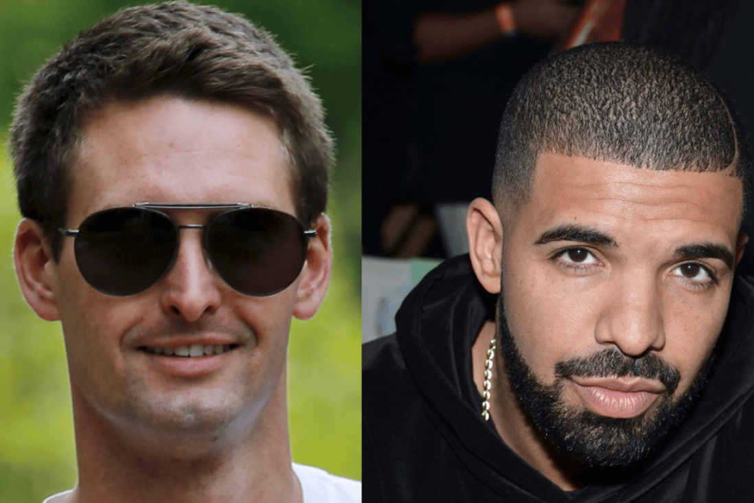 Snap CEO Evan Spiegel and Drake. Photo: Dave Smith/Business Insider