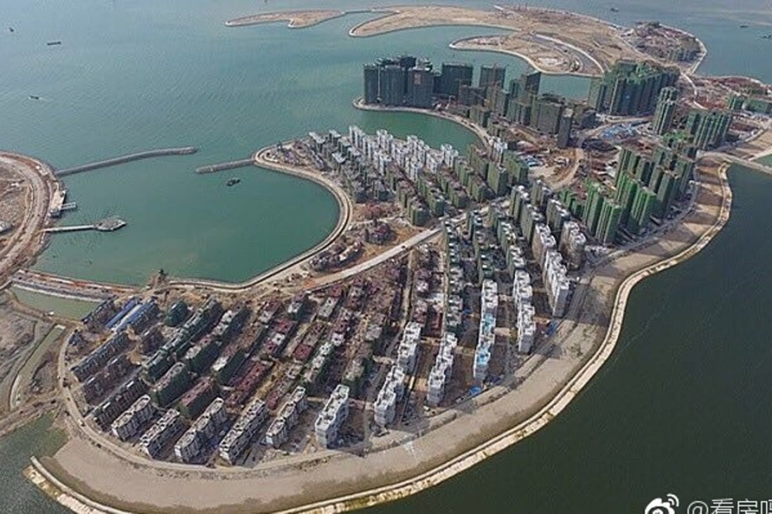 Man-made Ocean Flower Island, developed by China Evergrande, was among the projects singled out for criticism for environmental damage. Photo: Weibo