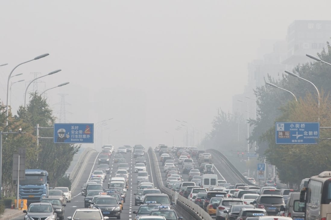 Vehicle emissions are thought to contribute about 40 per cent of Beijing’s air pollution. Photo: EPA-EFE