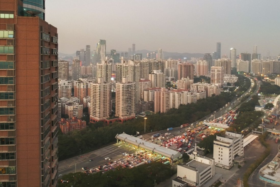 Image showing Beijing-Hong Kong-Macau expressway in the Futian district in Shenzhen, shot from a drone. 20DEC17 SCMP / Roy Issa