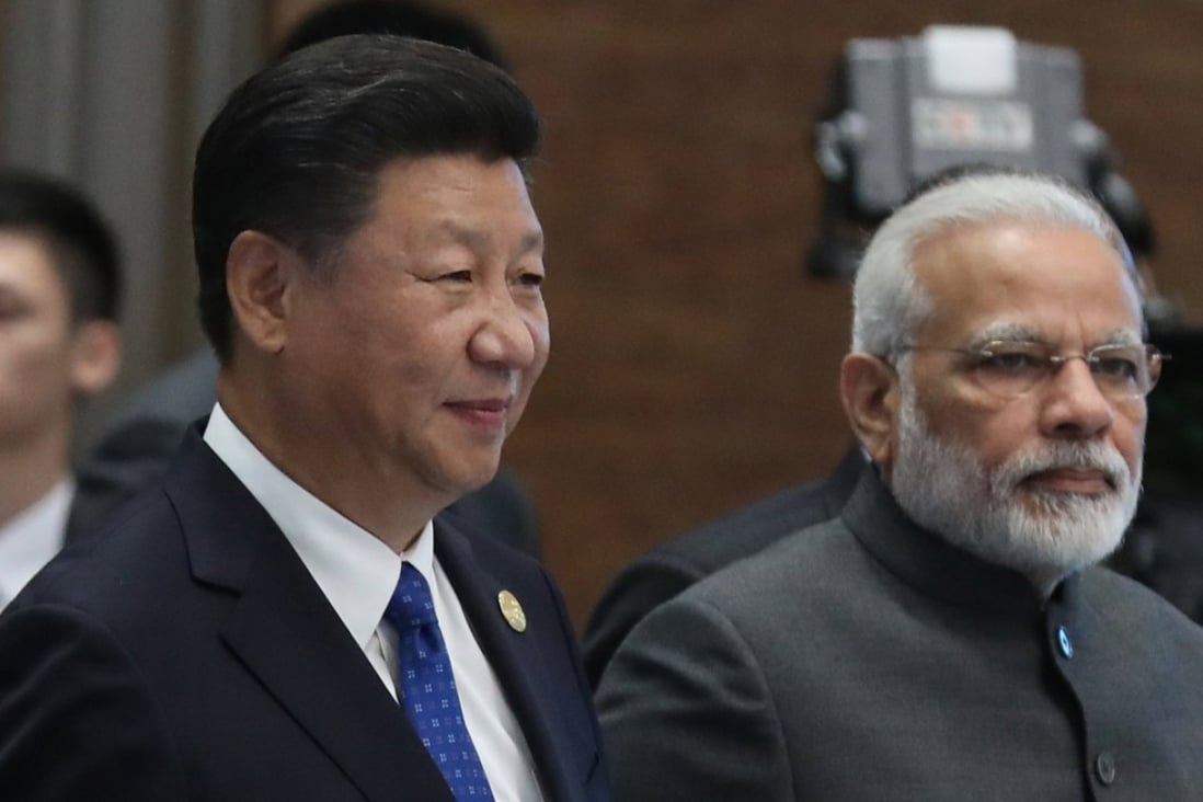 President Xi Jinping (left) and Indian Prime Minister Narendra Modi at the BRICS summit in Xiamen, Fujian province, in September 2017. Photo: EPA
