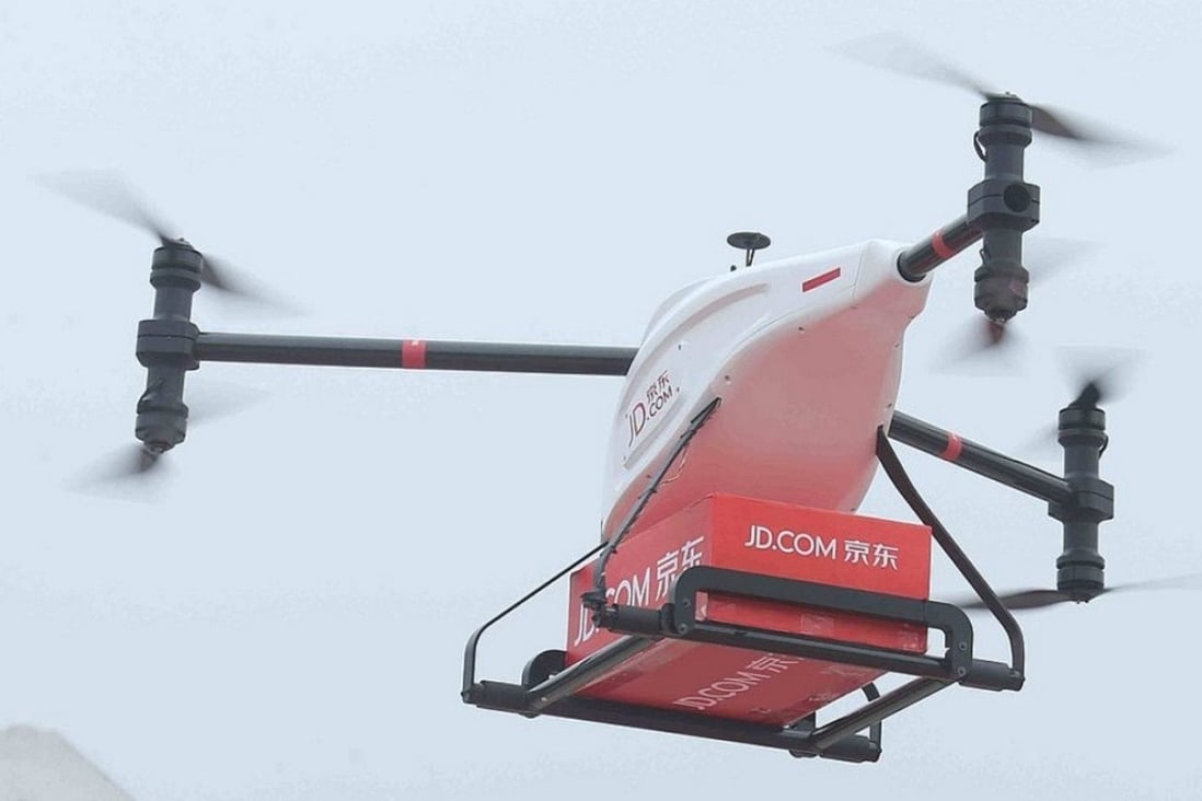 JD.com will test its smart logistics technologies, including robots, drones and autonomous delivery vehicles, in Tianjin as part of a smart city initiative. Photo: Handout