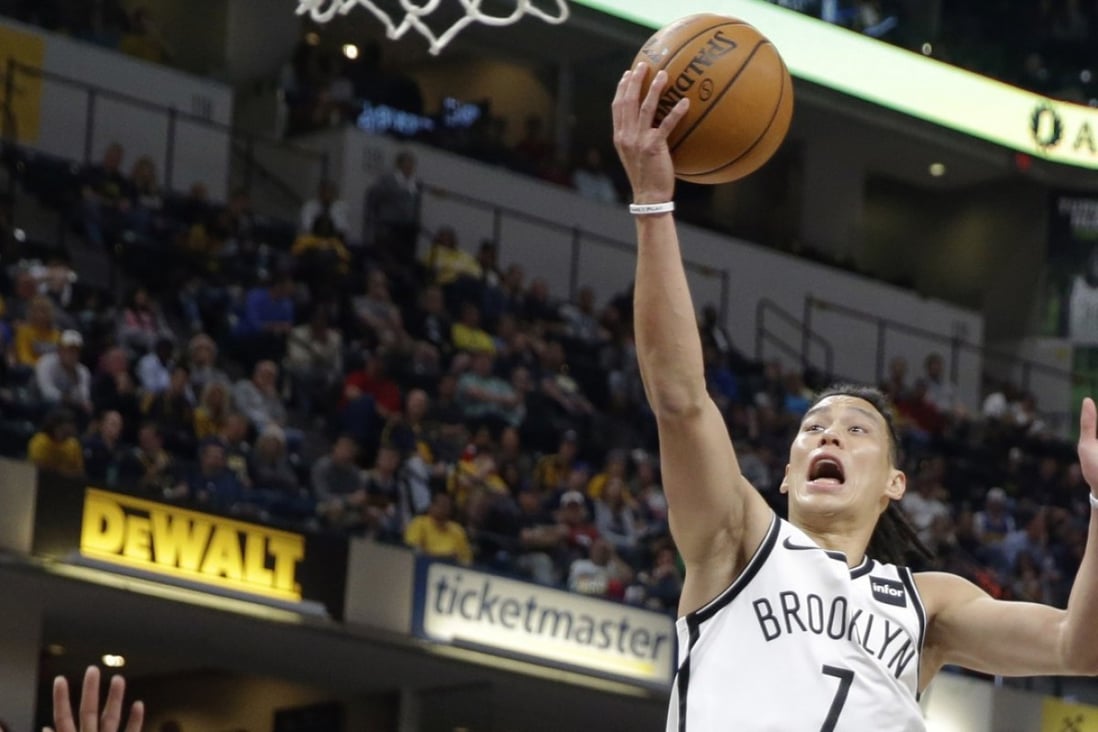 Brooklyn Nets guard Jeremy Lin shoots over Indiana Pacers forward Thaddeus Young. Photo: AP