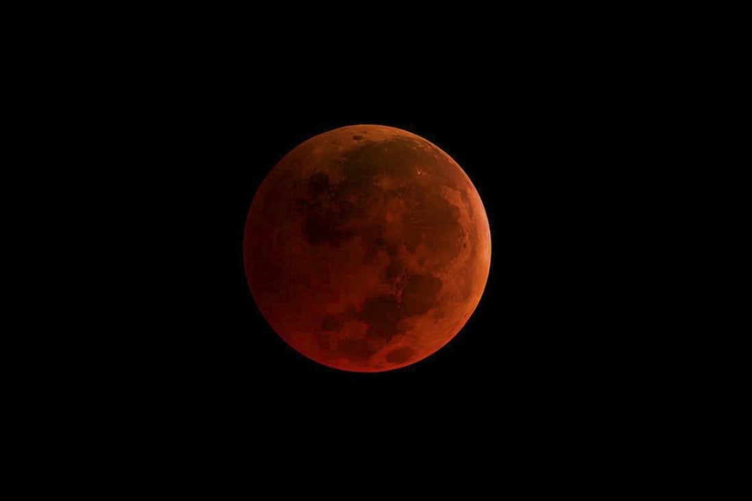 A previous blood moon as seen from earth. Photo: Nasa