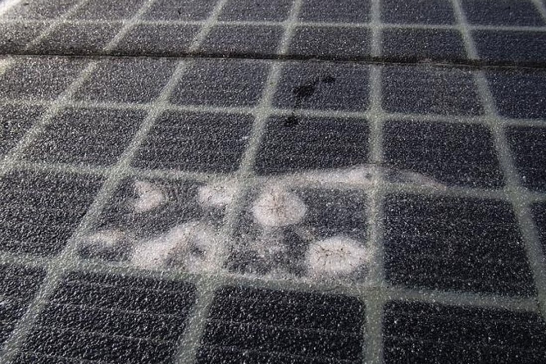 A team of investigators deduced that the tiny fragments of glass that littered the road surface were actually the remnants of the “stolen” solar panel. Photo: Handout
