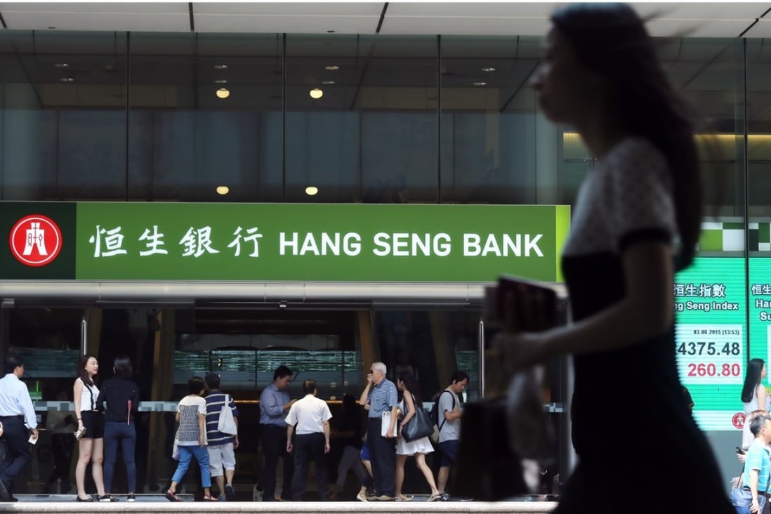 Hang Seng Bank Head Office located at Des Voeux Road in Central.