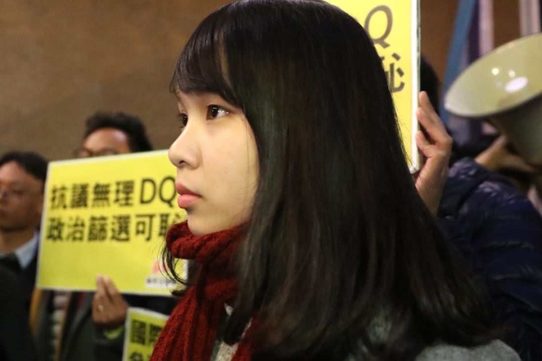 Agnes Chow Ting was the first opposition candidate to be banned from the by-election. Photo: K. Y. Cheng