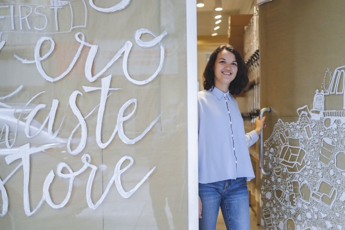 Live Zero founder Tamsin Thornburrow at her new zero-waste shop on High Street in Sai Ying Pun. Photo: Winson Wong