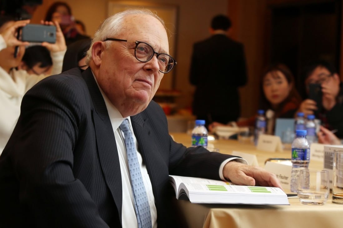 Heritage Foundation founder Edwin Feulner announced on Friday that the right-wing policy research institute had ranked Hong Kong as the world’s freest economy for the 24th straight year. Photo: Xiaomei Chen