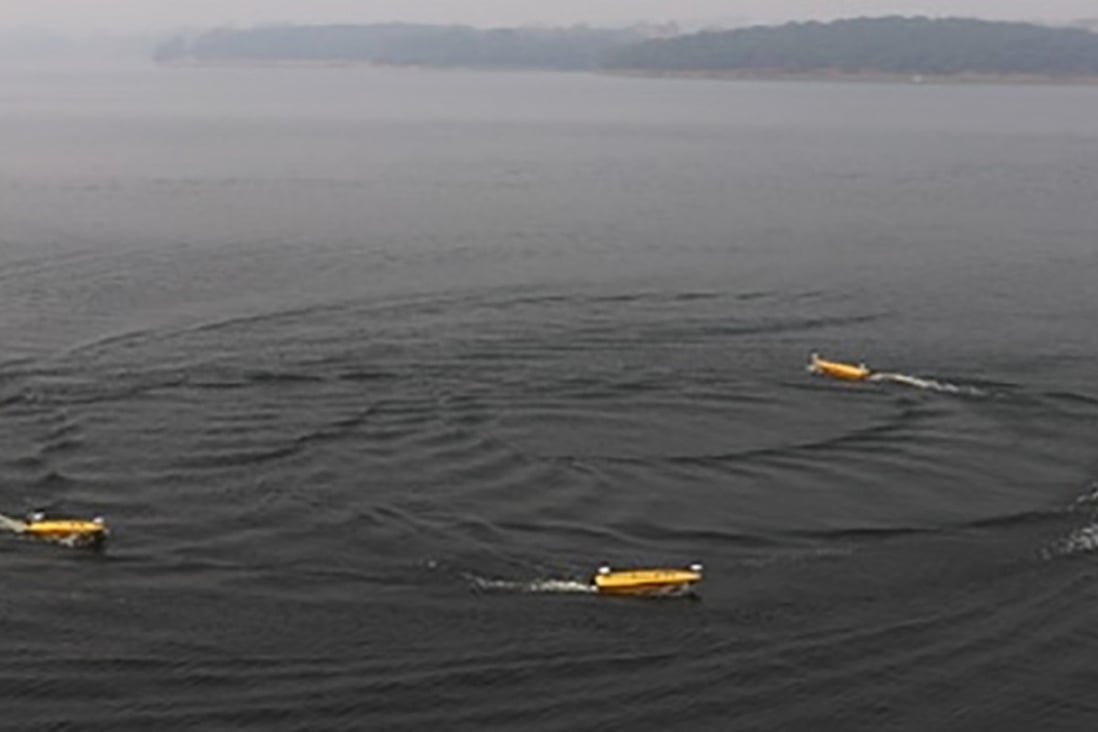 The vessel joined other unmanned surface vehicles to encircle targets. Photo: Handout