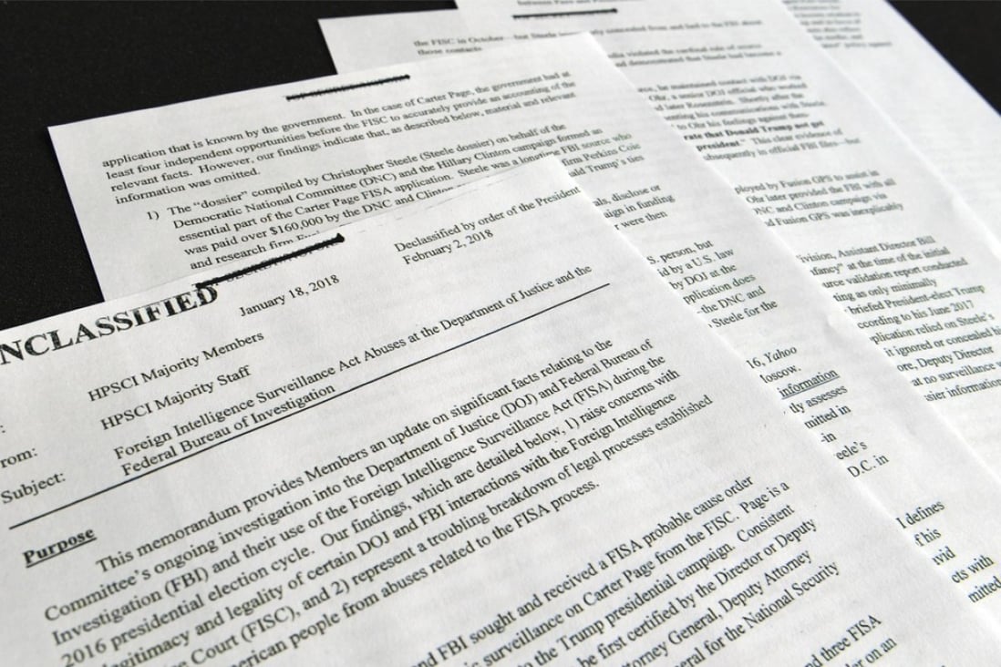 The intelligence memo (pictured) released on Friday accuses the FBI and Department of Justice of misleading a judge to spy on a Trump adviser – but how true are its claims? Photo: AP