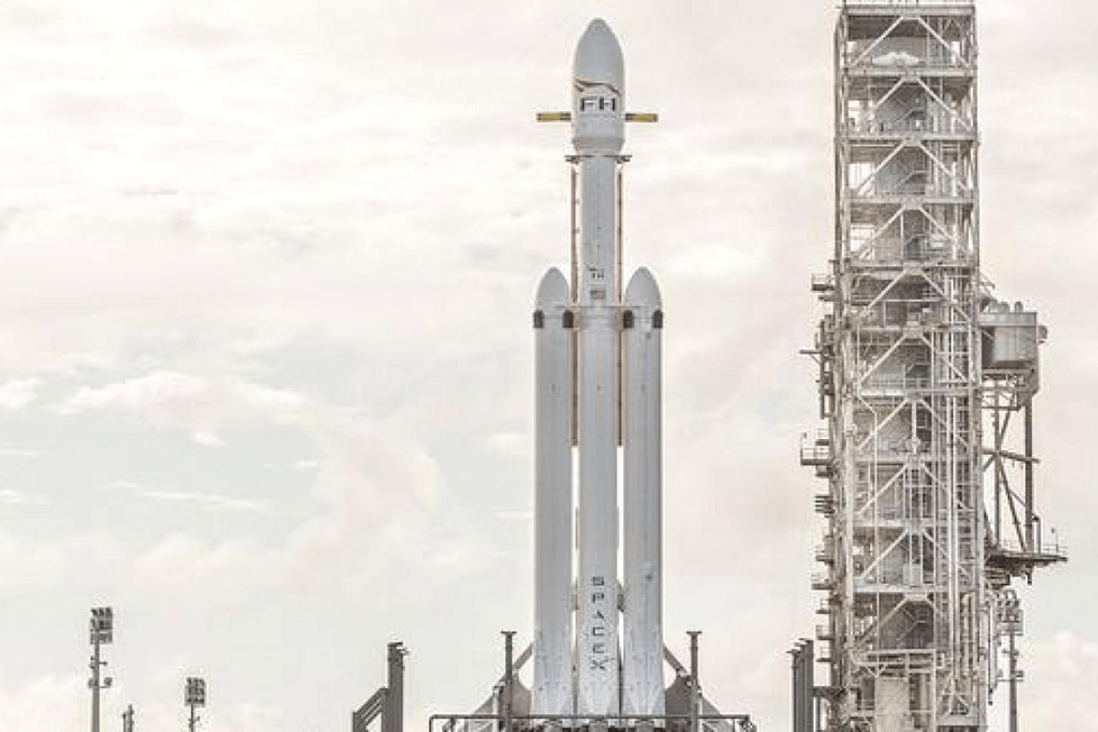 SpaceX Falcon Heavy sat on a launch pad. Photo: SpaceX