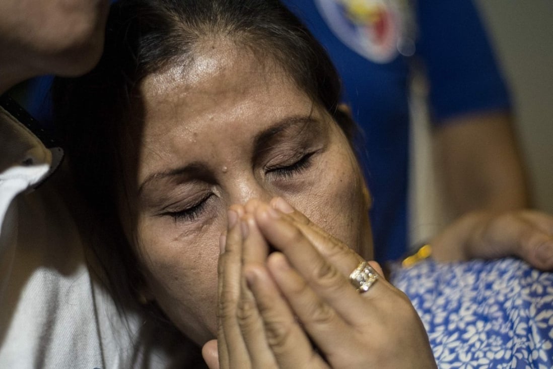 Lorenza delos Santos, mother of 17-year-old student Kian who was killed by police officers. Photo: AFP