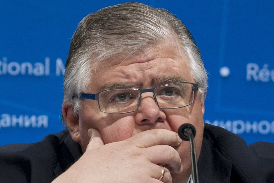 Agustín Carstens, the new head of the Bank for International Settlements, who warned a crackdown against bitcoin may be coming soon. Picture taken at World Bank/IMF meeting on April 22, 2017. Photo: AP 