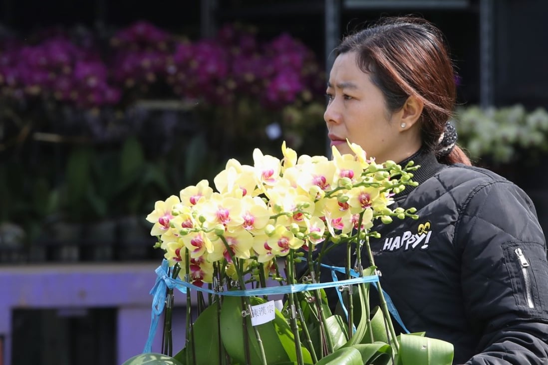 Florists are not hopeful that they will do well at the festive fairs ahead of the Lunar New Year. Photo: Edward Wong