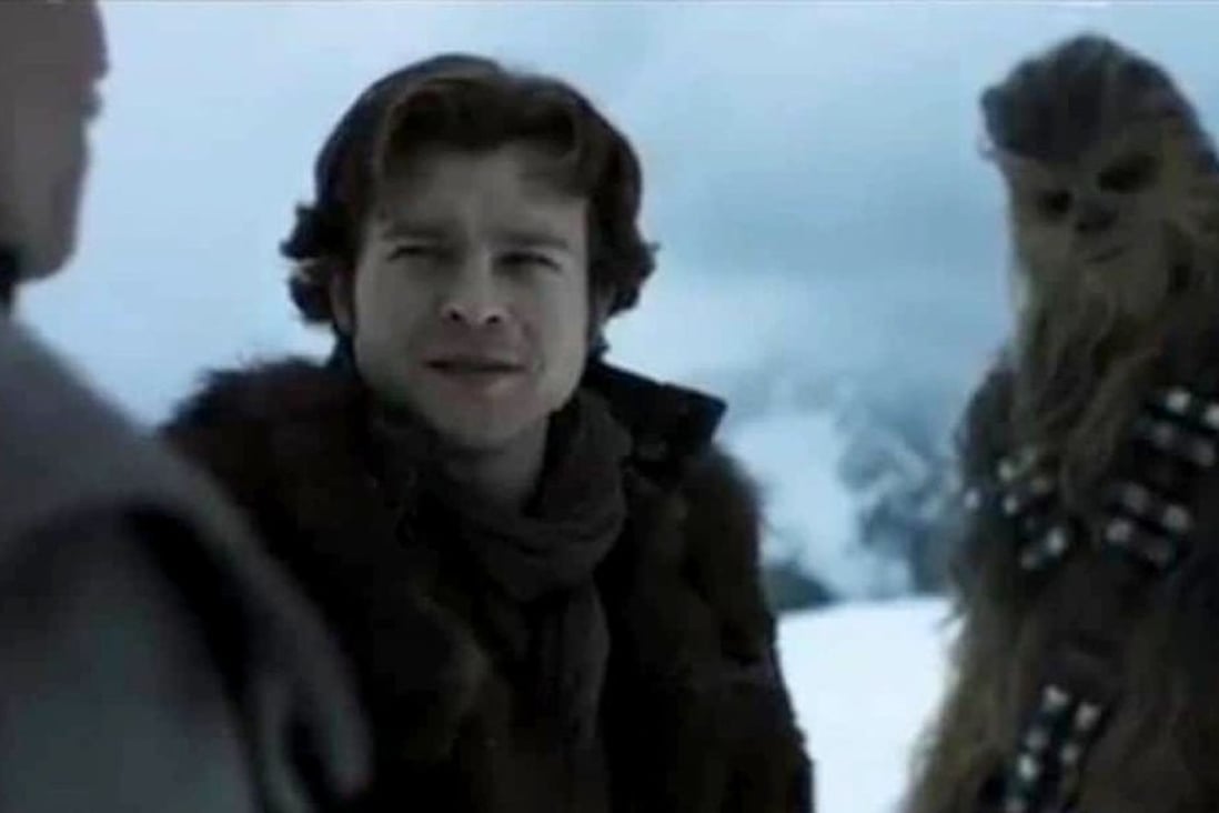 In Solo: A Star Wars Story, Tobias Beckett, played by Woody Harrelson, asks whether Han Solo (Alden Ehrenreich) and Chewbacca (Joonas Suotamo) want to team up. Photo: Disney-Lucasfilm