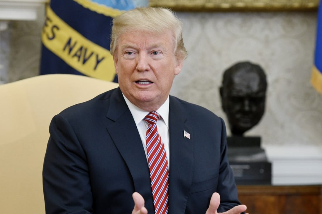 President Donald Trump speaks during a meeting in Washington on February 9, 2018. His administration is due to present his budget, which his budget director says will include funding for a border wall. Photo: Abaca Press/TNS