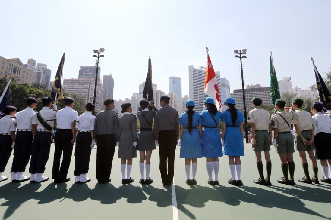 Fourteen uniformed groups and three local youth organisations take part in the Uniformed Groups cum Youth Development Day 2015 at Victoria Park in Causeway Bay. Photo: Felix Wong